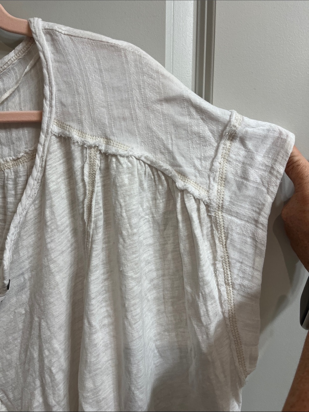 Free People Cream Button-Front Peasant Tunic - Picture 5 of 16
